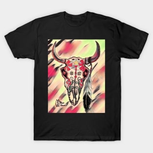 Bull Sugar Skull in the Retro T-Shirt